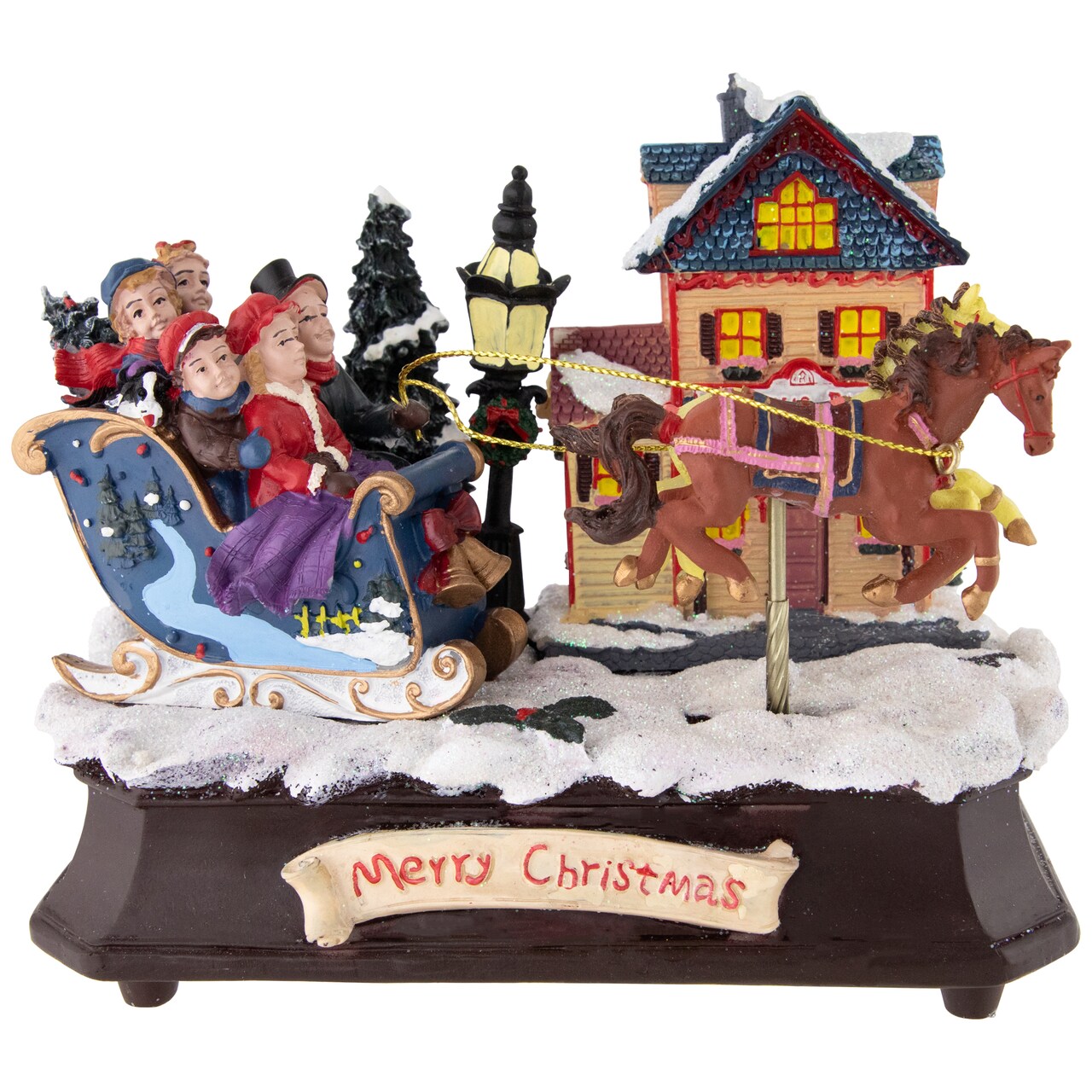 Northlight Animated and Musical Christmas Sleigh Decoration - 6.25"